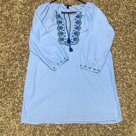 J. Crew Women’s blue embroidered lightweight blouse size Small - Picture 5 of 8